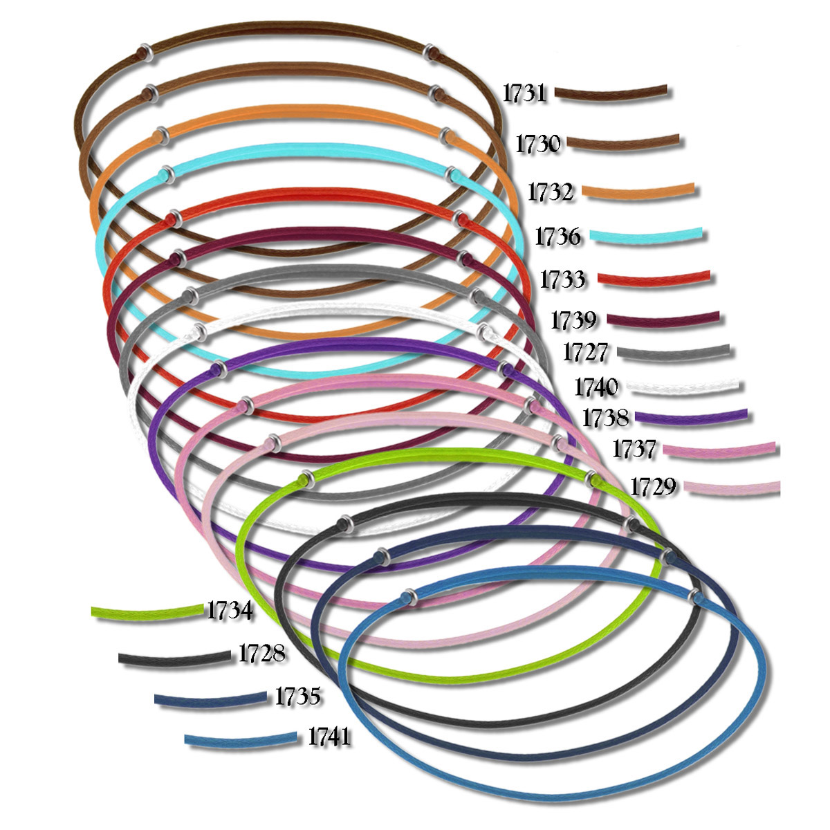 1255BK Yılan çelik uçlu kordon bileklik
