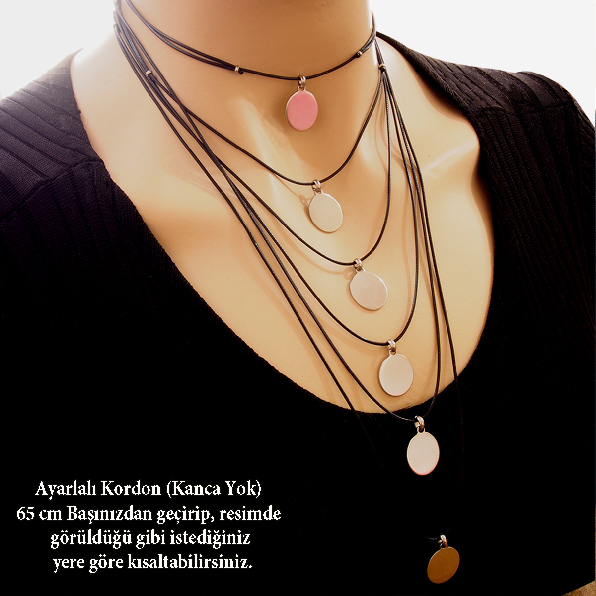 1332KA Balık burcu çelik ayarlı kordonlu minimal burç kolye