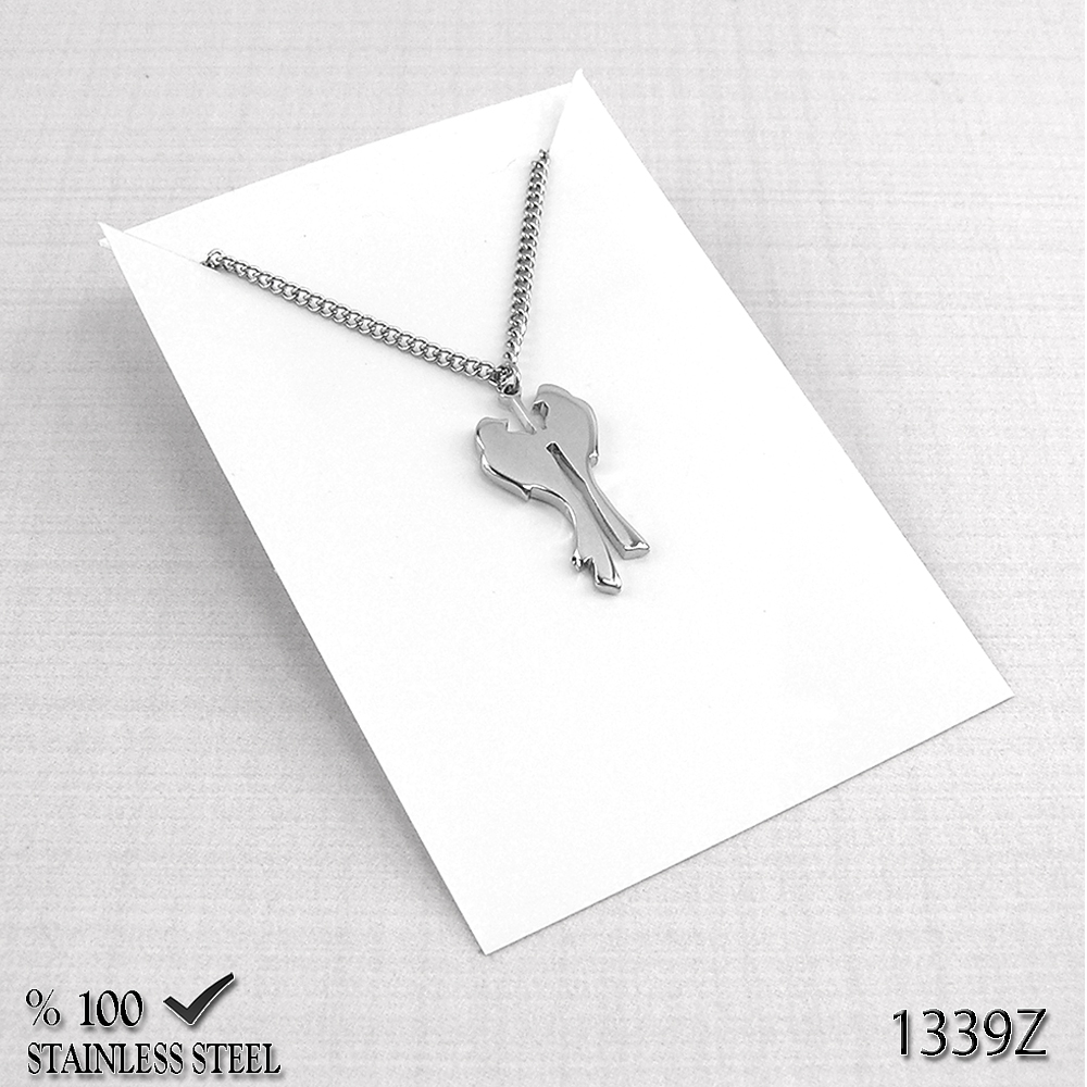 1339Z Aşık kuşlar çelik kolye