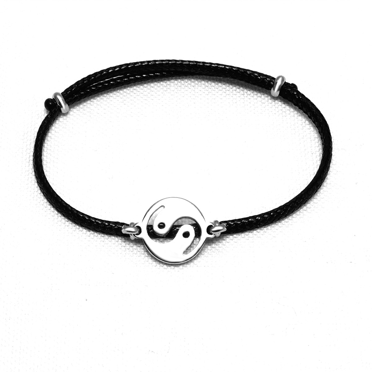 1453BS Ying Yang kordonlu çelik bileklik