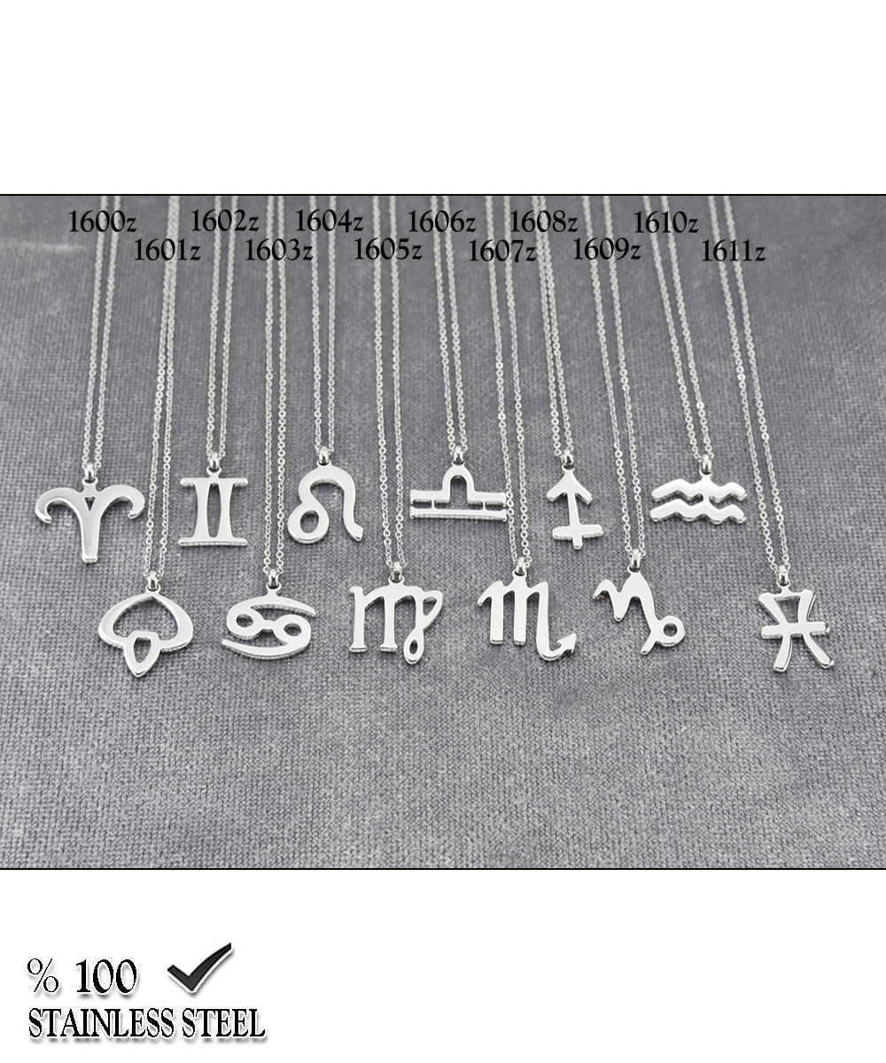 1607Z Akrep burcu simgesi çelik zincirli kolye