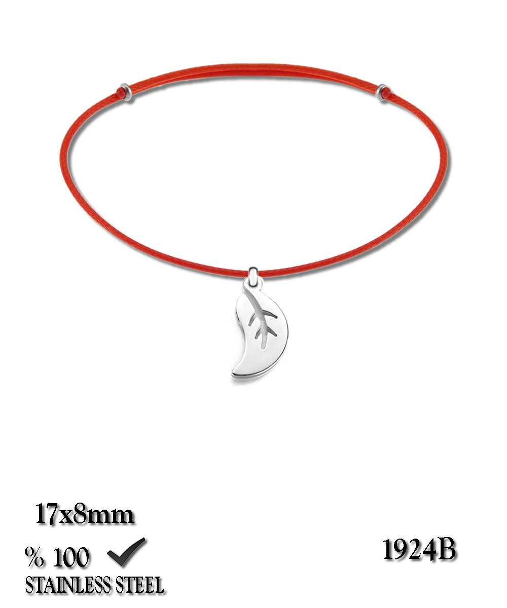 1924B Yaprak kordon çelik bileklik