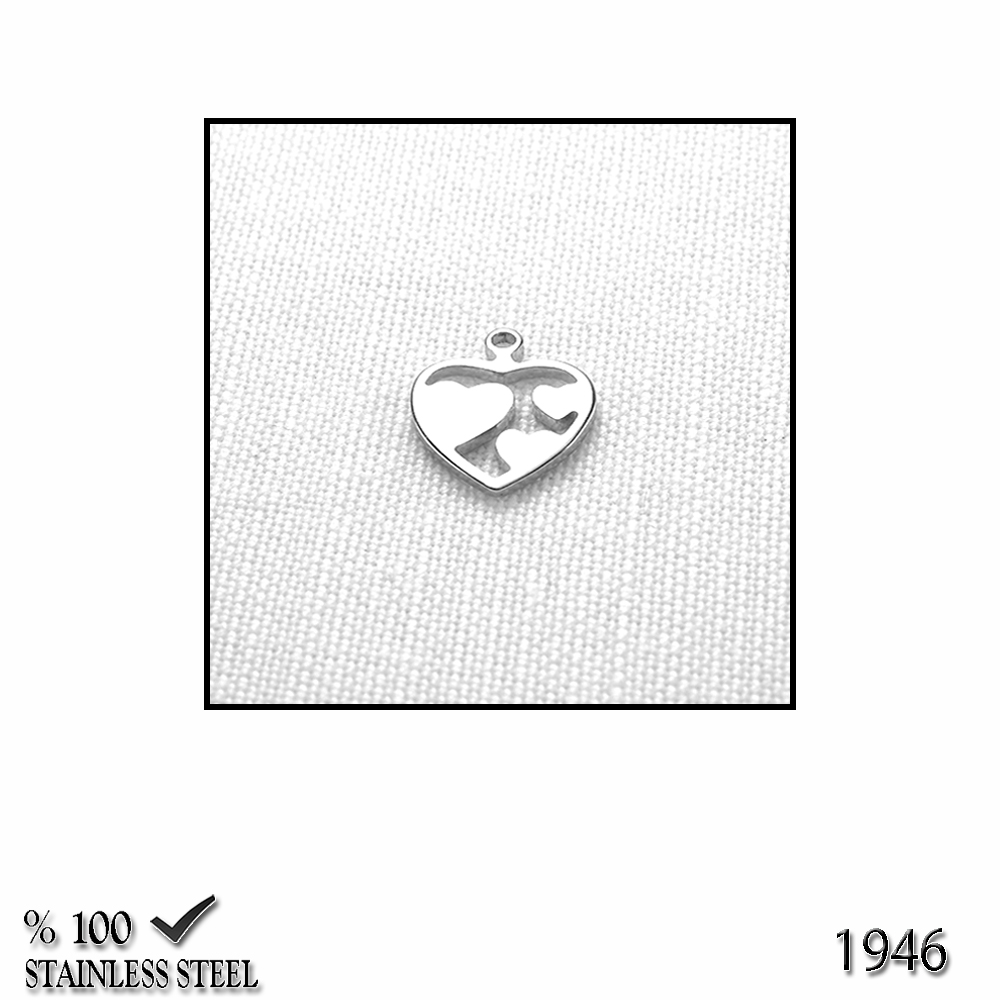 1946Z Minik kalp çelik kolye