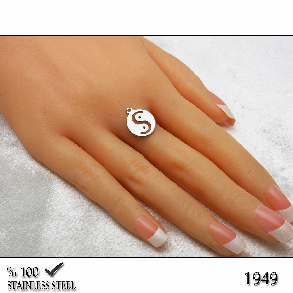 1949Z Minik yin-yang çelik kolye