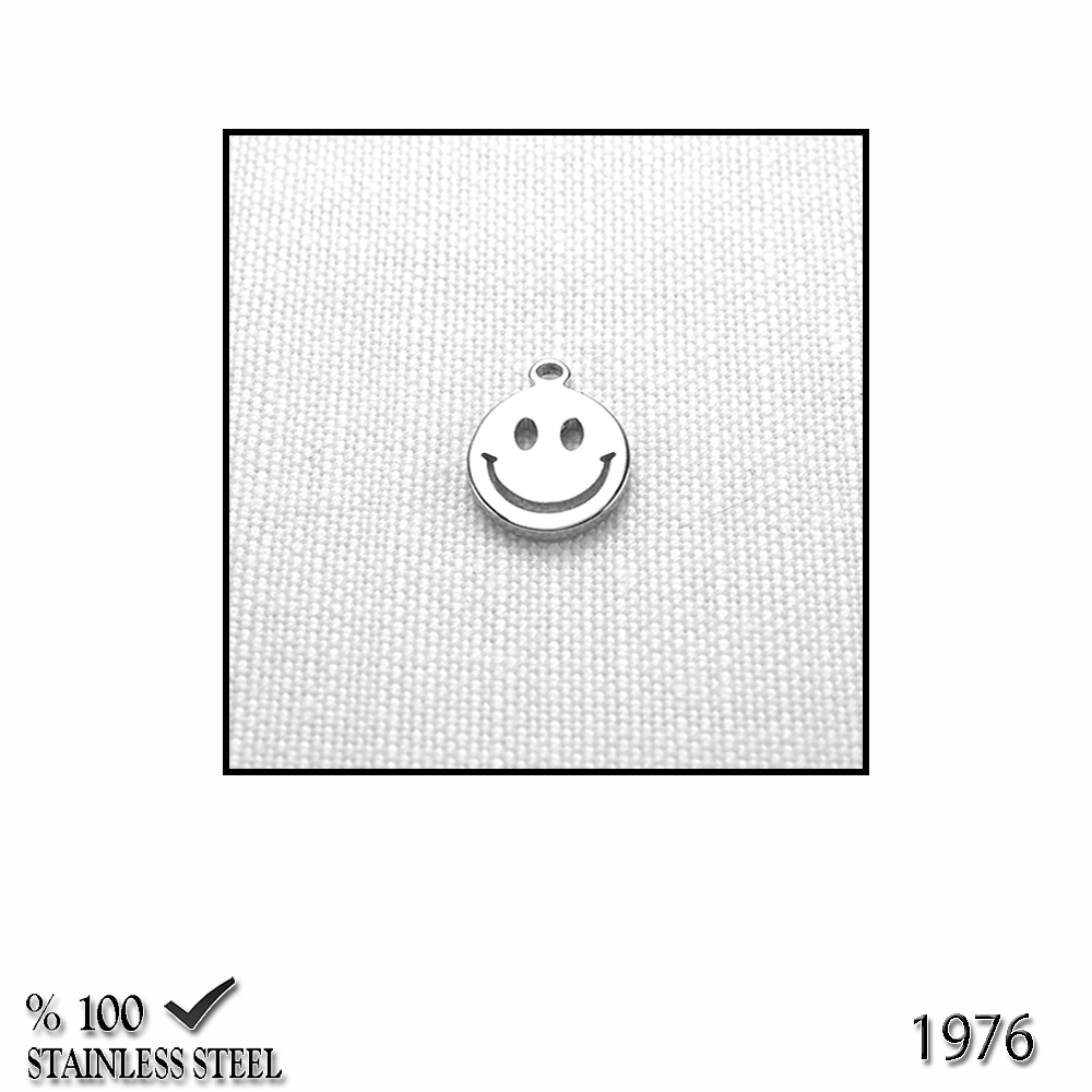 1976Z Minik gülen yüz smile çelik kolye
