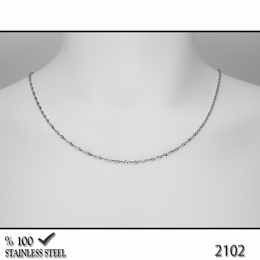 2102 Bayan çelik zincir kolye 2 mm (Uzunluk seçiniz)
