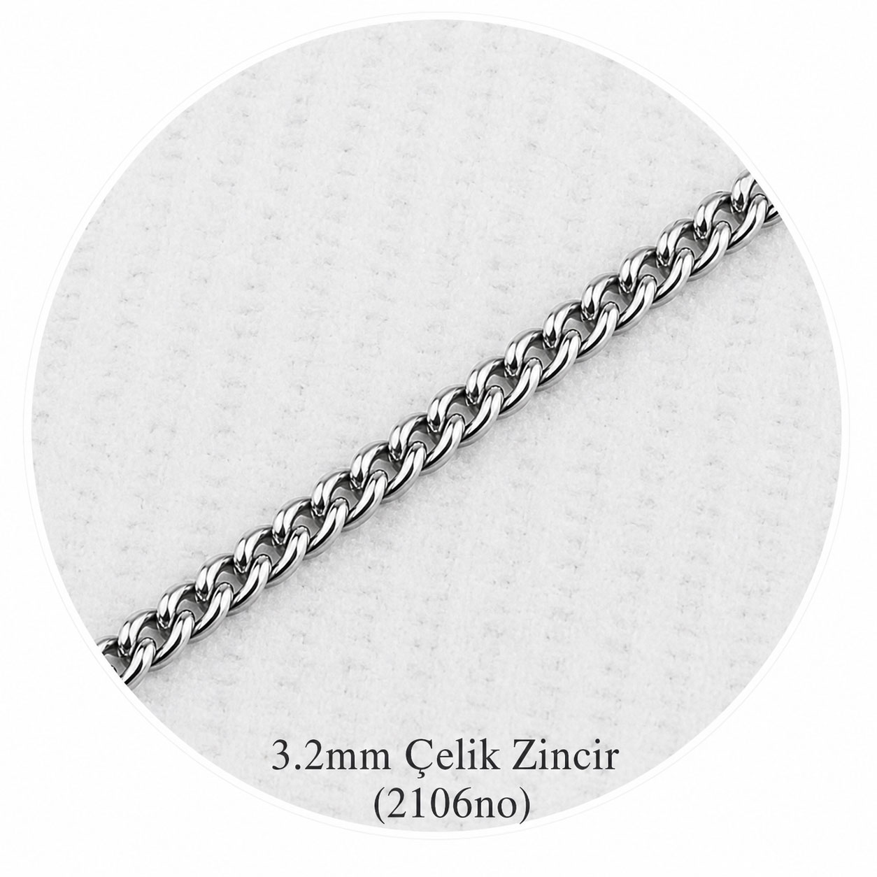 2103 Çelik kolye zinciri   2,3 mm