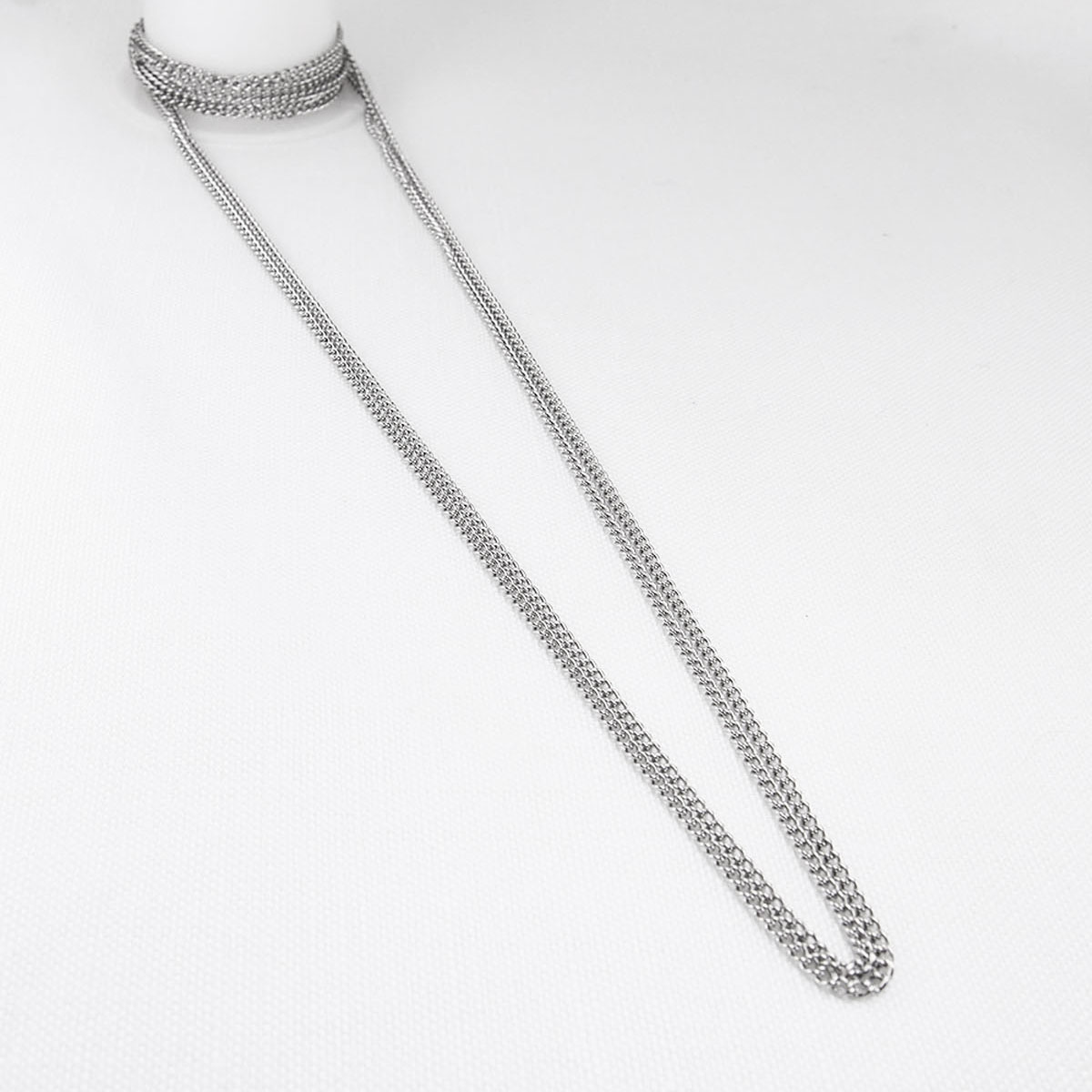 2125 Uzun çiftli çelik kolye zinciri 2.3 mm (Uzunluk seçiniz)