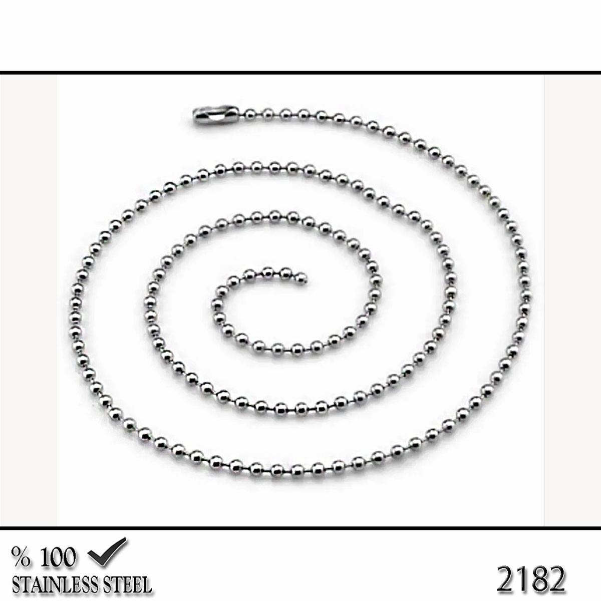 2182   Çelik kolye zinciri  2,4 mm 