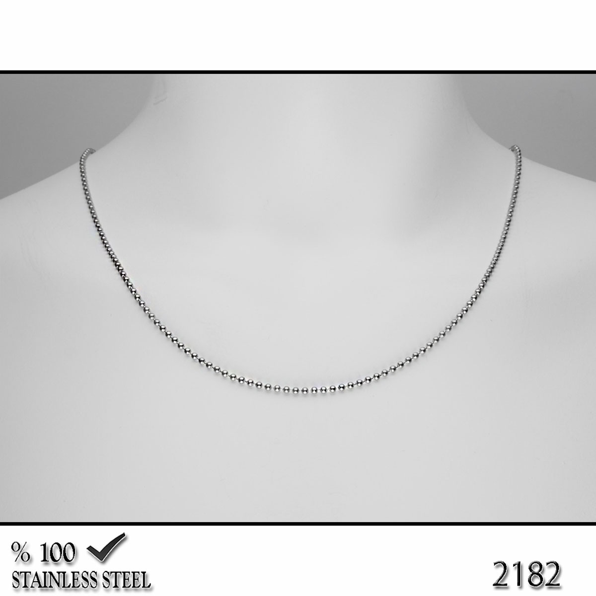 2182   Çelik kolye zinciri  2,4 mm 