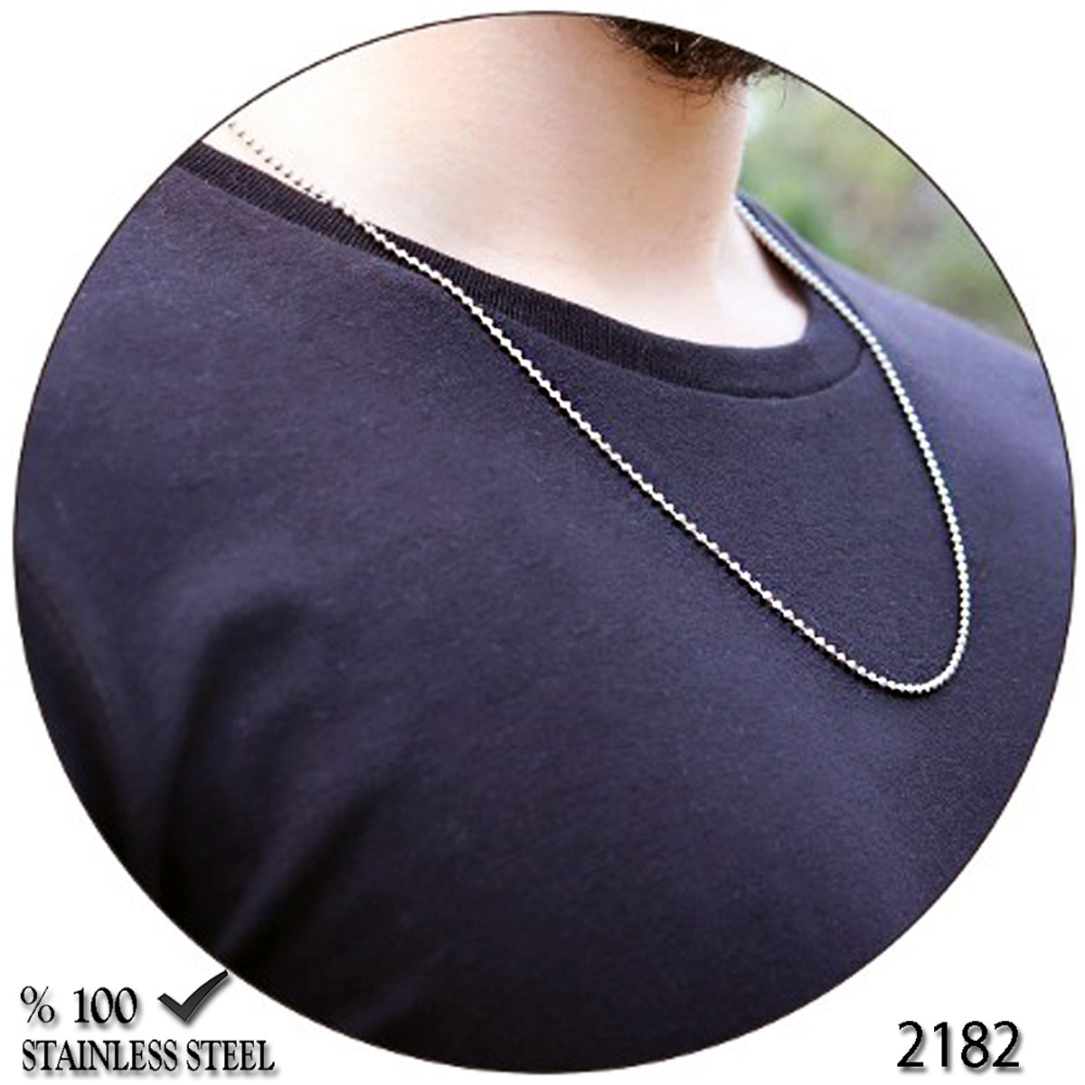 2182   Çelik kolye zinciri  2,4 mm 