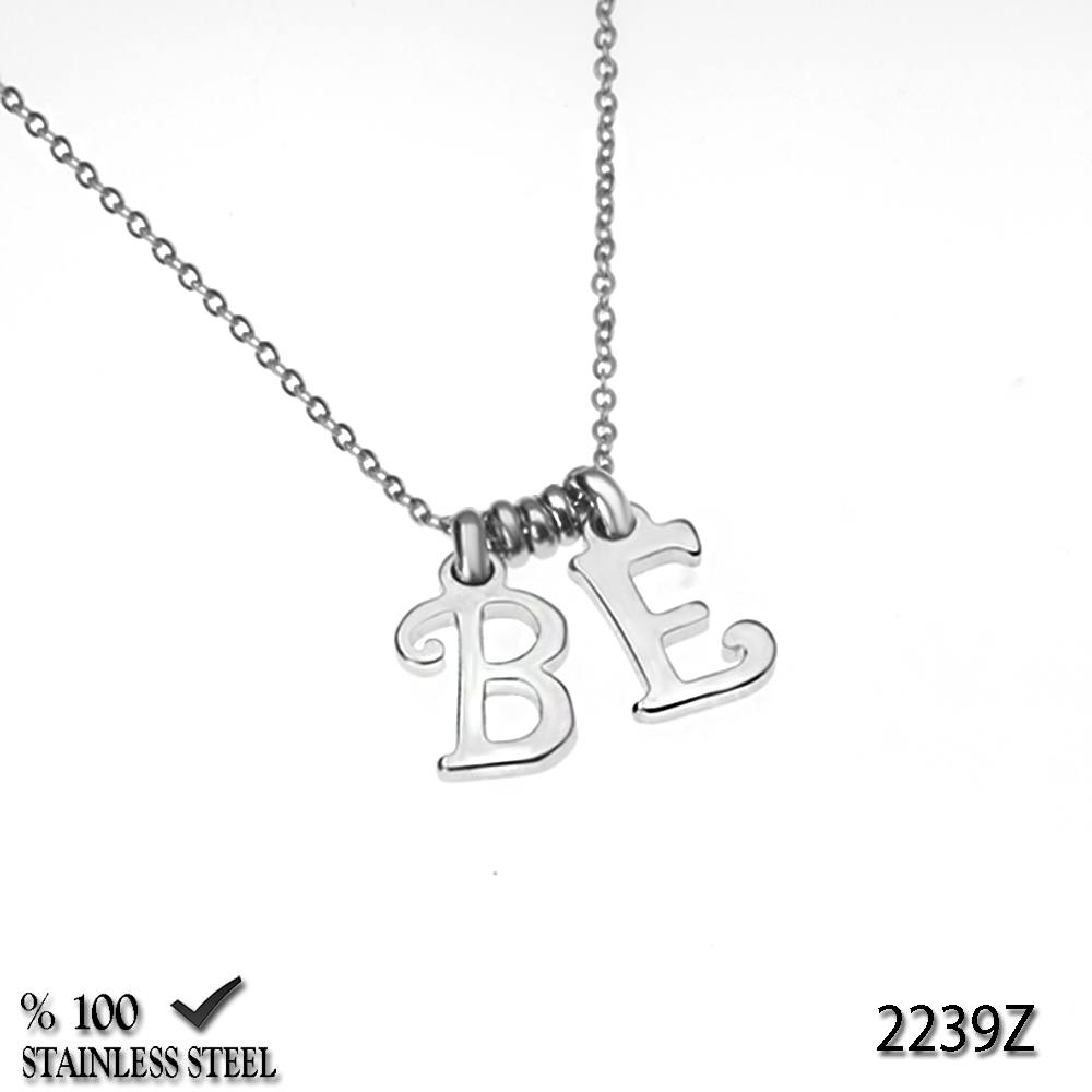 2239  2 Harf Çelik Kolye (Harf seçiniz)