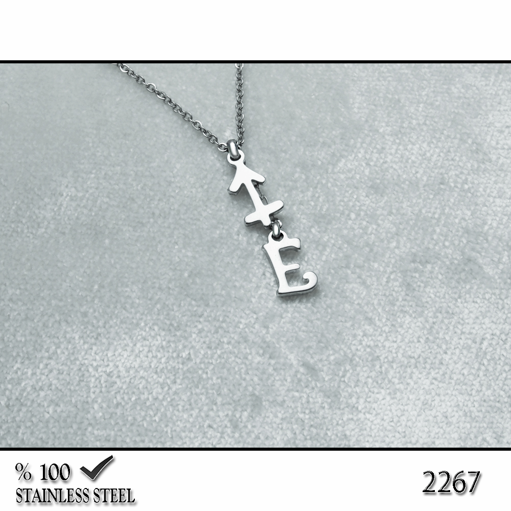 2267 Çelik kolye (Harf ve burç seçiniz)
