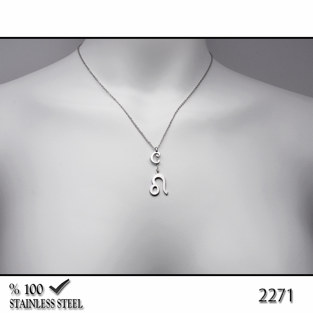 2271 Çelik kolye (Harf ve burç seçiniz)