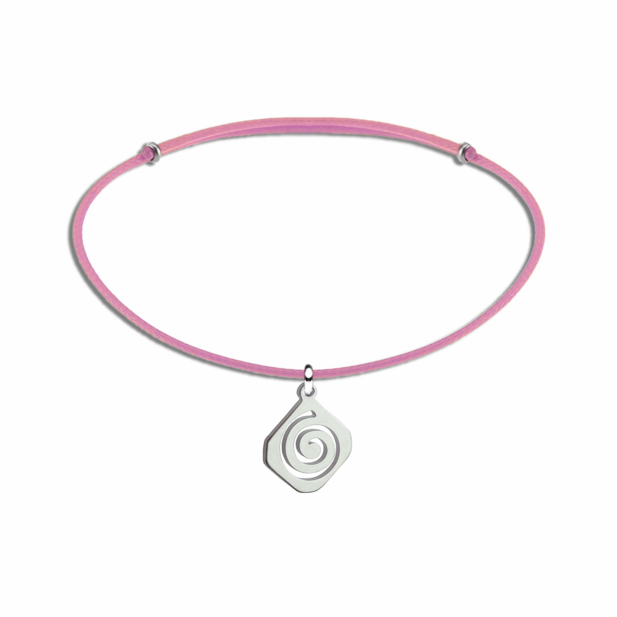 2307BK Spiral çelik uçlu kordon bileklik