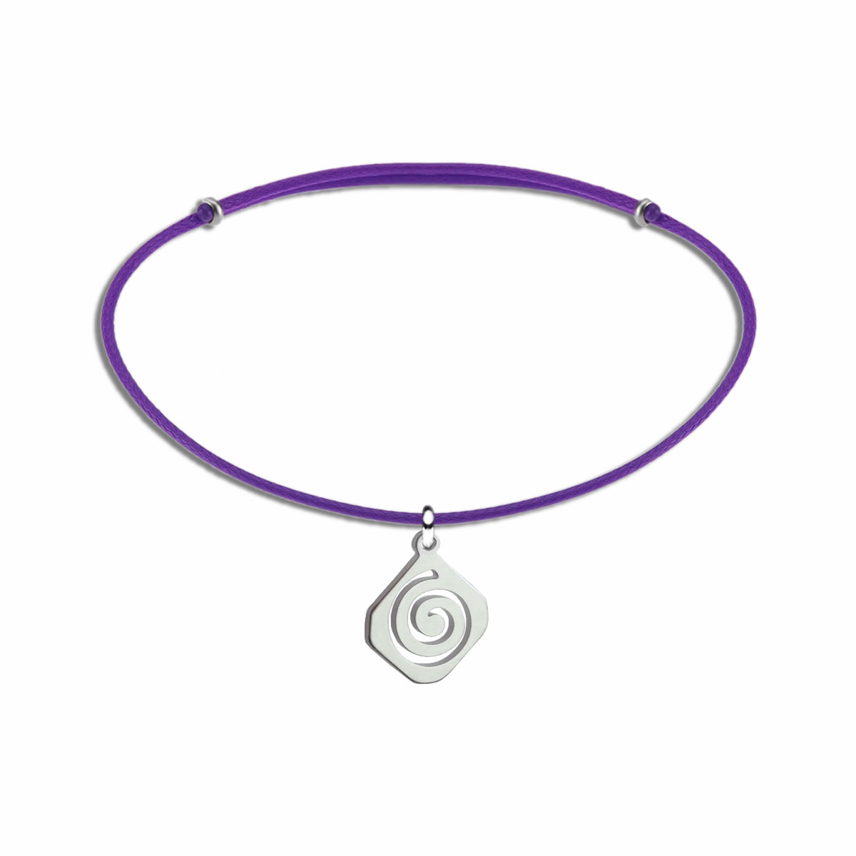 2307BK Spiral çelik uçlu kordon bileklik