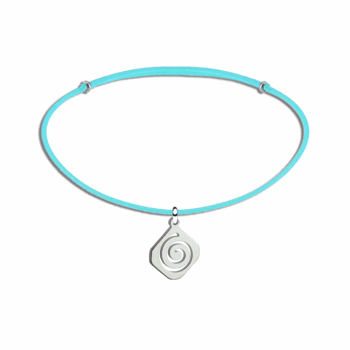 2307BK Spiral çelik uçlu kordon bileklik