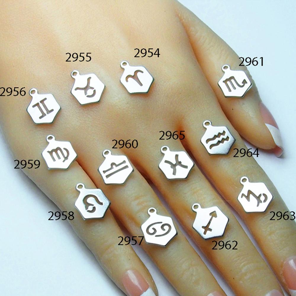 2962Z minik Yay burcu simgesi altıgen çelik burç kolye