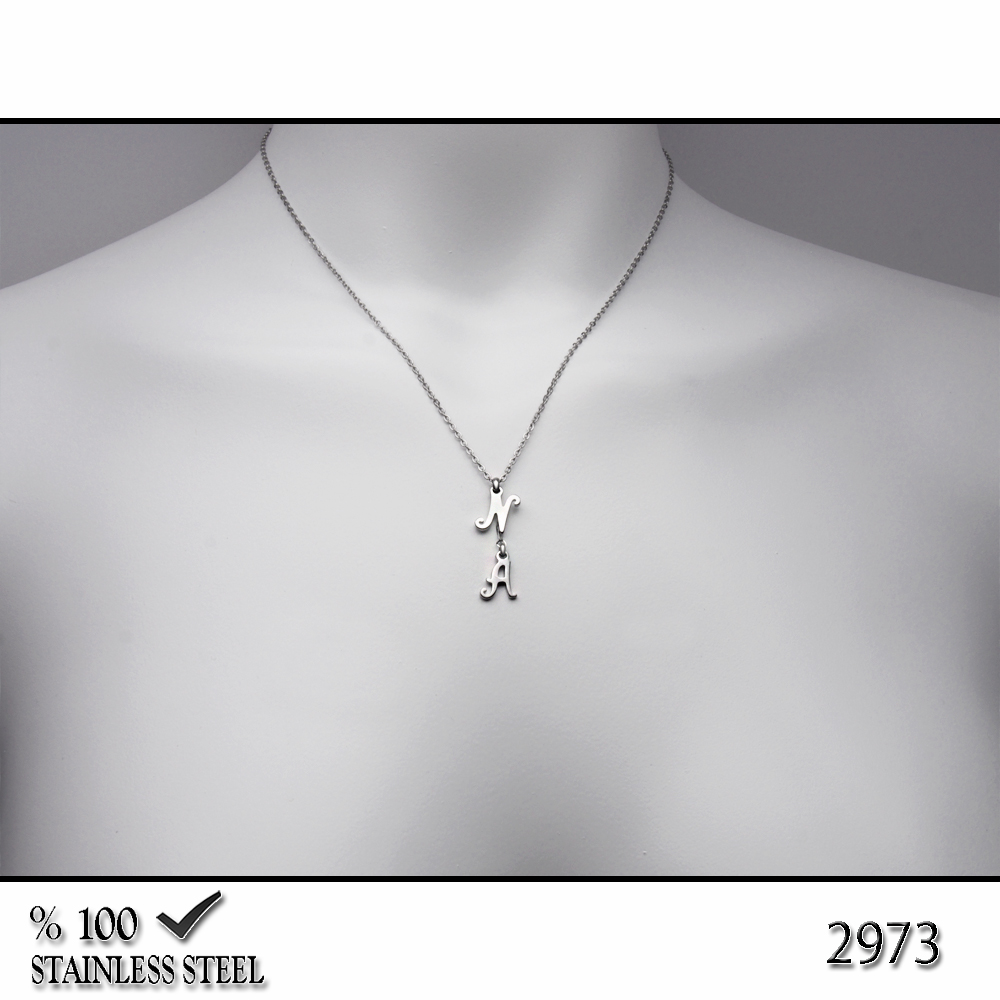 2973 Çelik kolye (Harf Seçiniz)