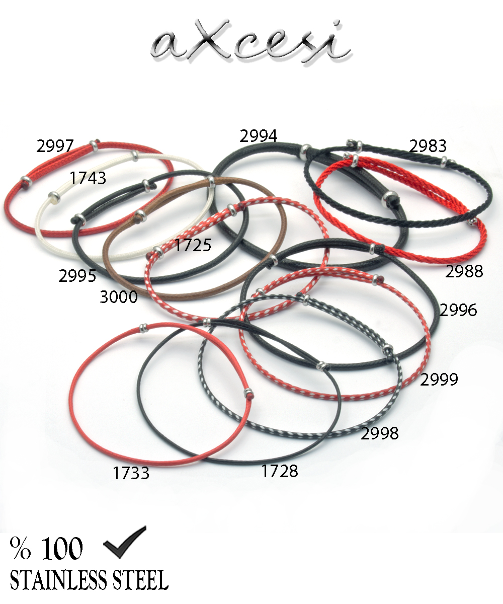 2988 2,5 mm Kırmızı burgulu kordon bileklik
