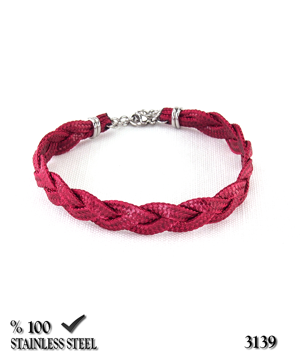 3139 Bordo kordon bileklik