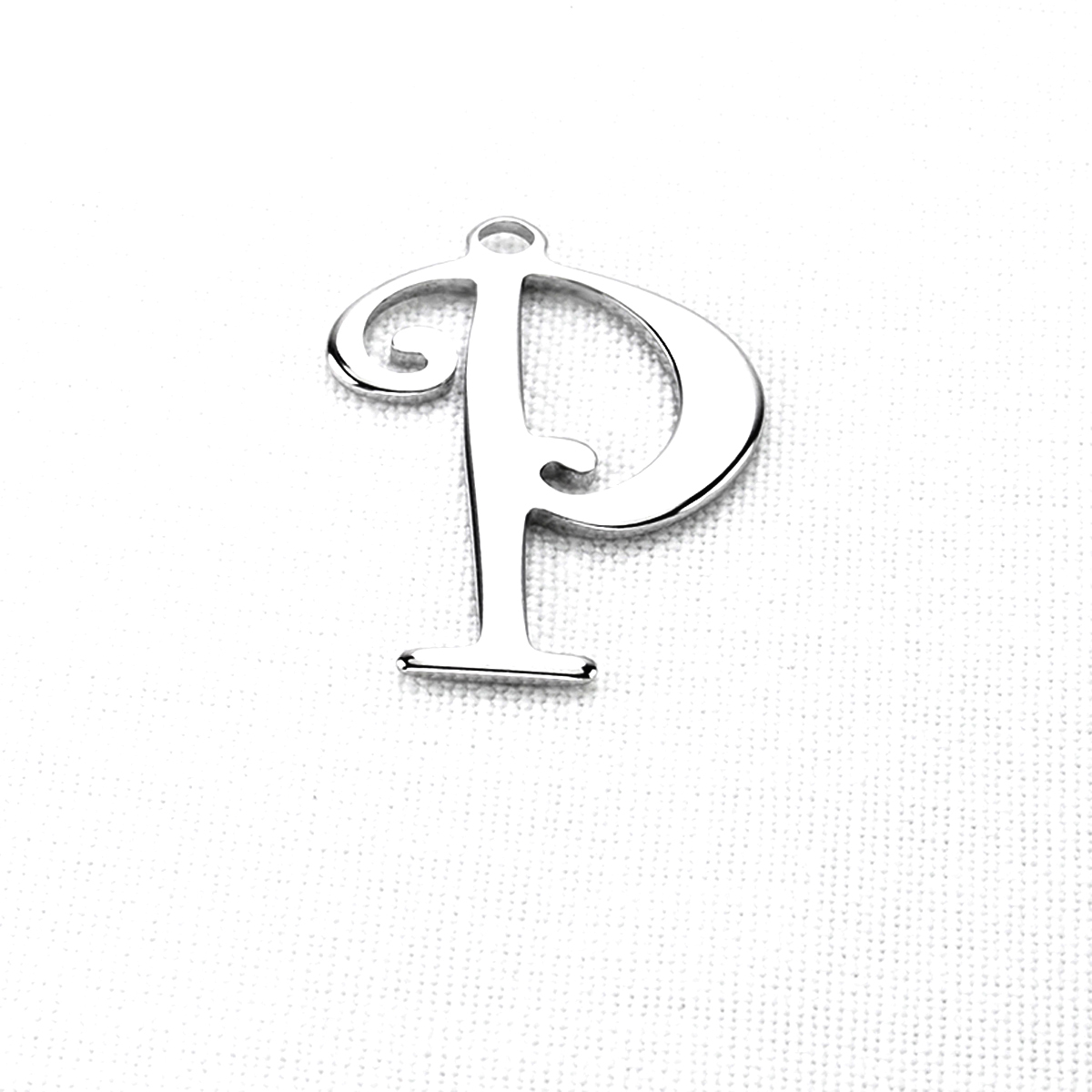 3217k P harfi (Yükseklik 3.5cm) çelik harf kolye