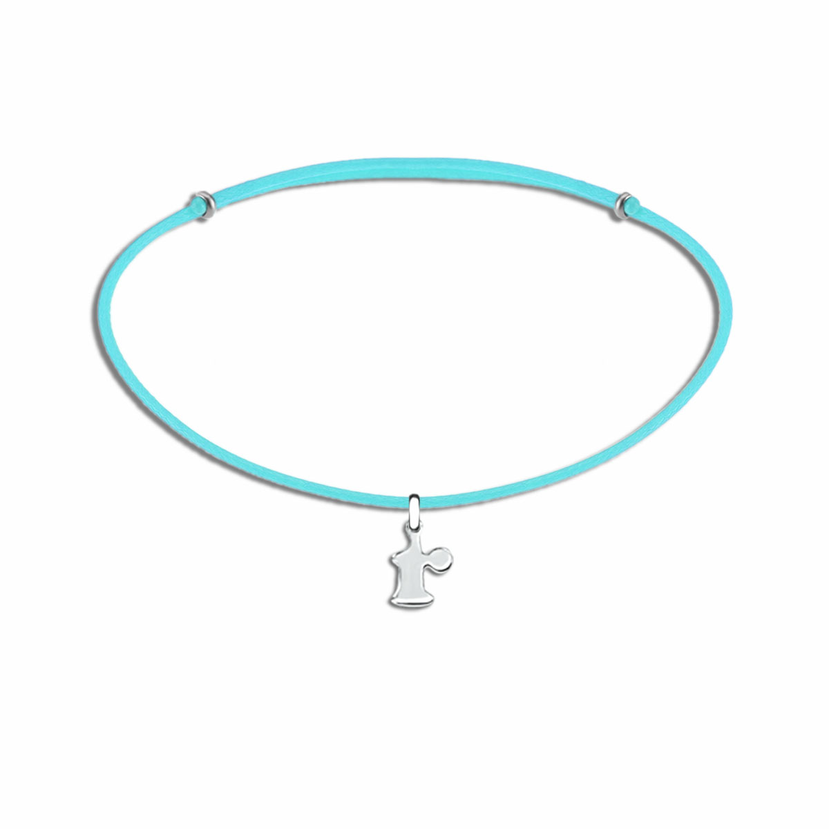 3275B R harfi küçük harf kordonlu çelik bileklik