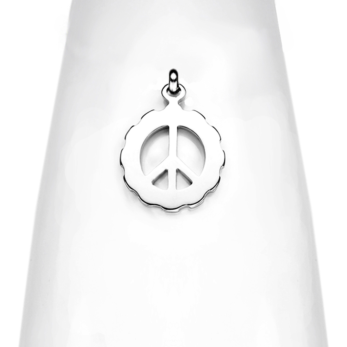 845Z Peace-Barış çelik kolye   24 x 20 mm 