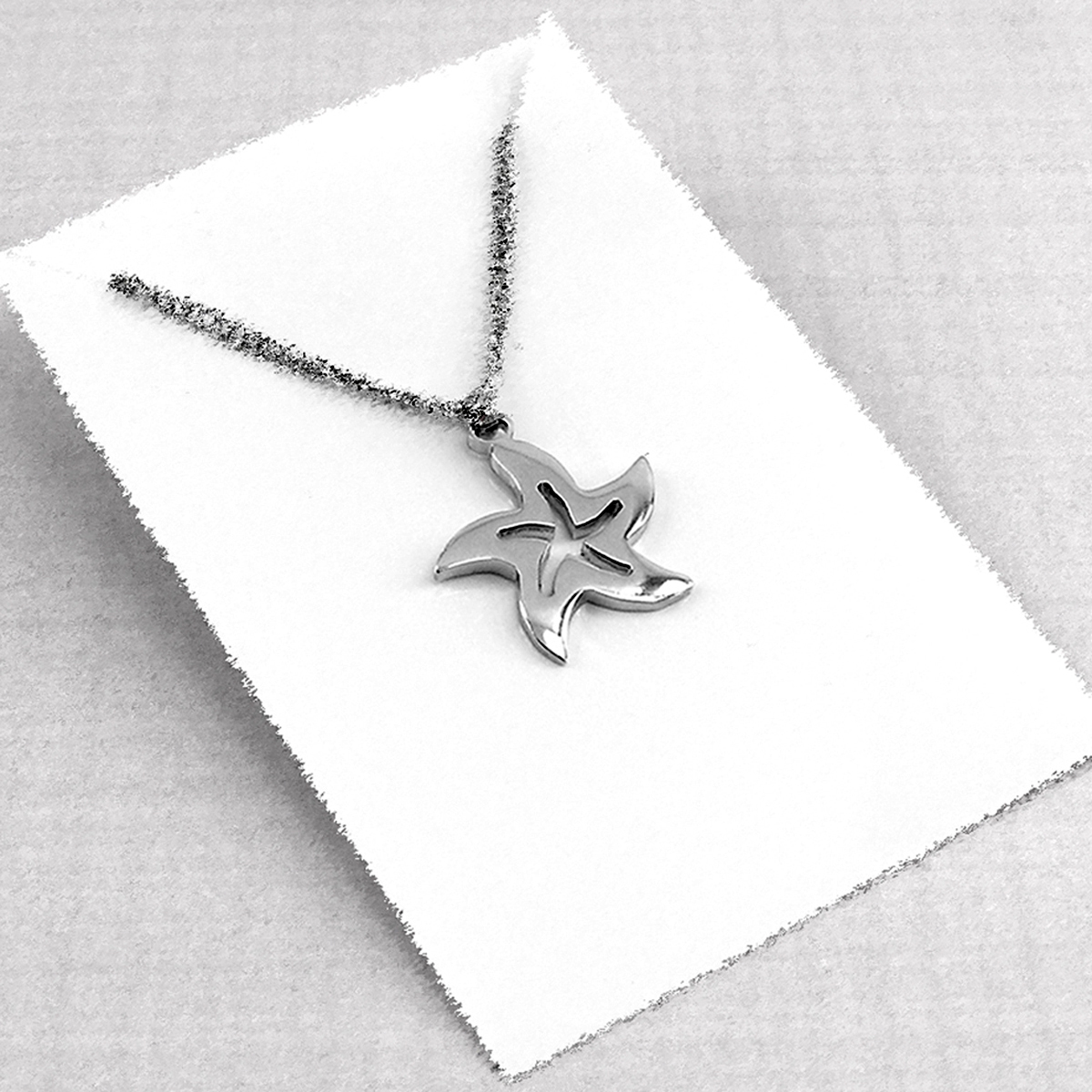 849Z Deniz yıldızı küçük çelik kolye  19 x 19 mm