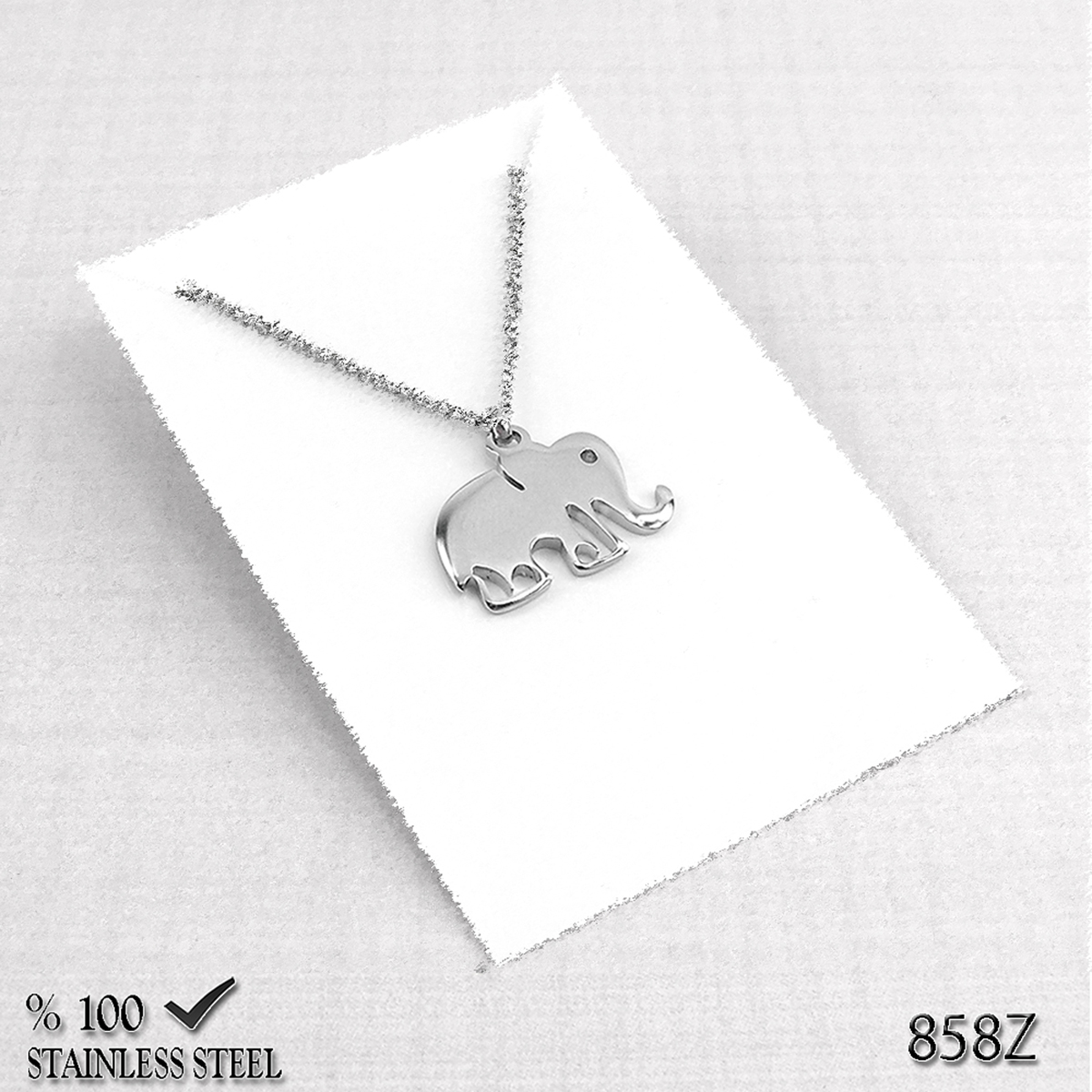 858Z Fil küçük çelik kolye  15 x 23 mm