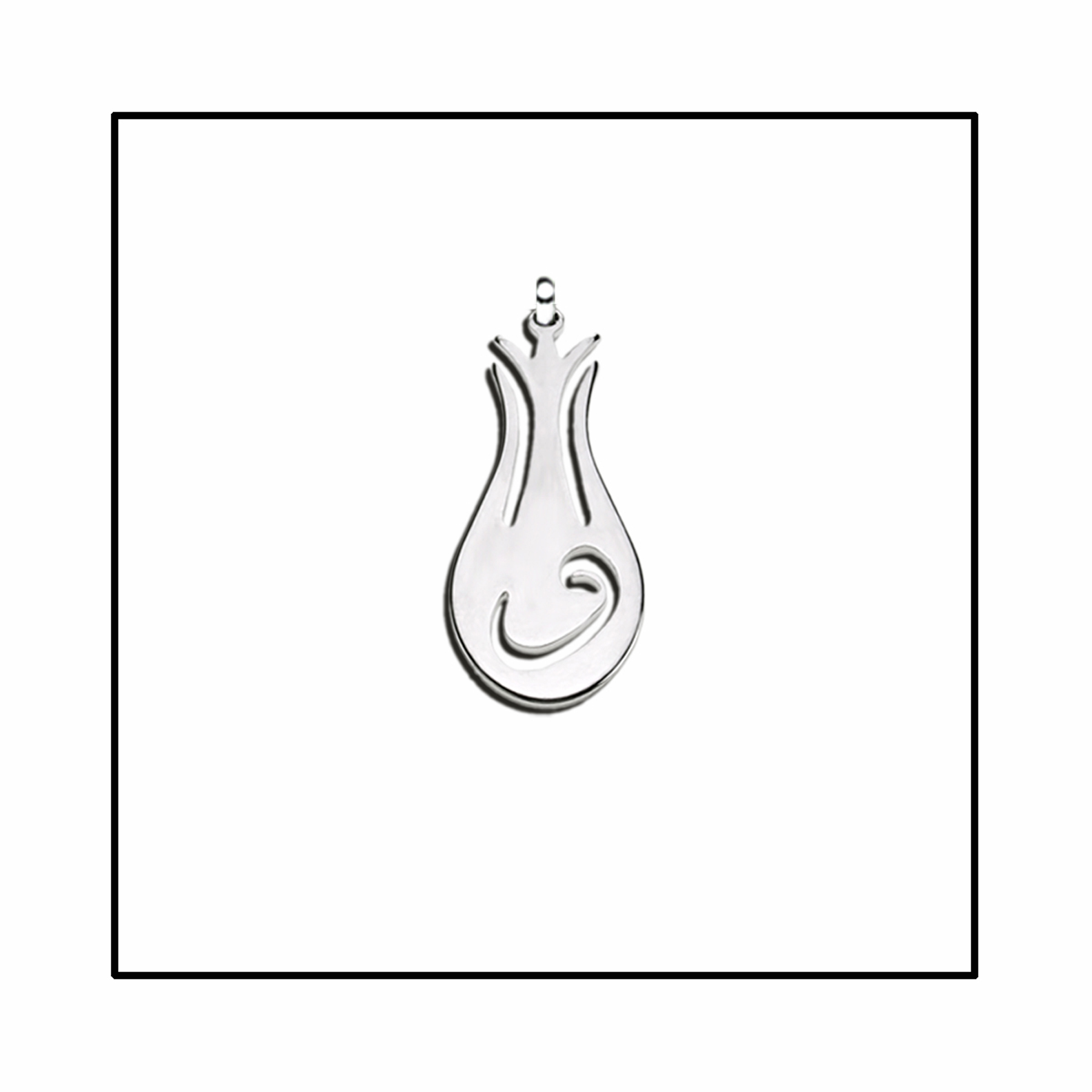 943Z Büyük Lale vav çelik kolye