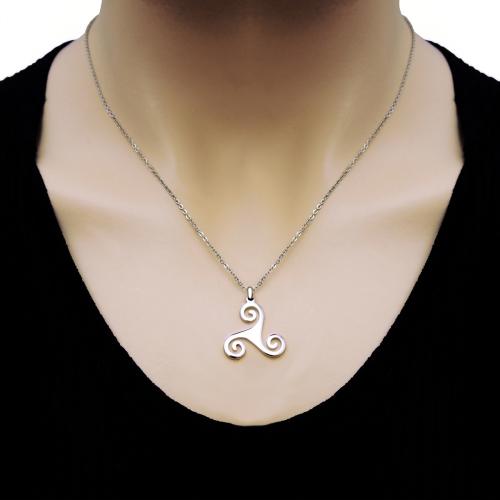 1278Z Triskele (triskelion) küçük çelik kolye
