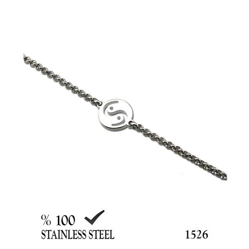 1453BY Ying yang çelik zincir bileklik