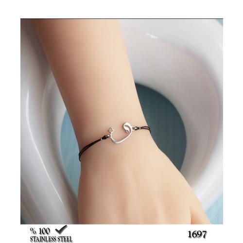 3063bk İnce kordon vav bileklik