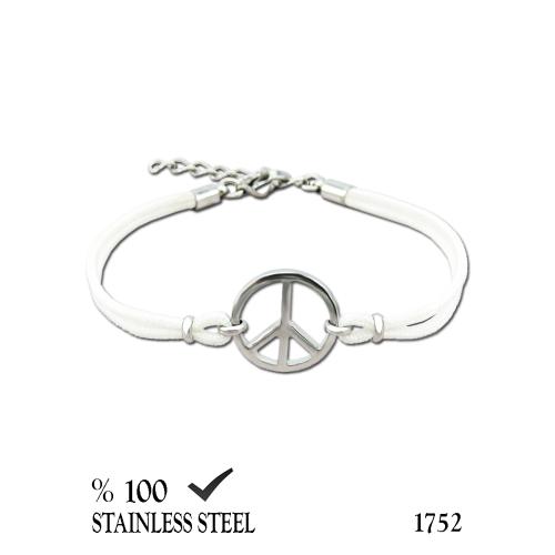 1752 Beyaz kordon peace barış bileklik