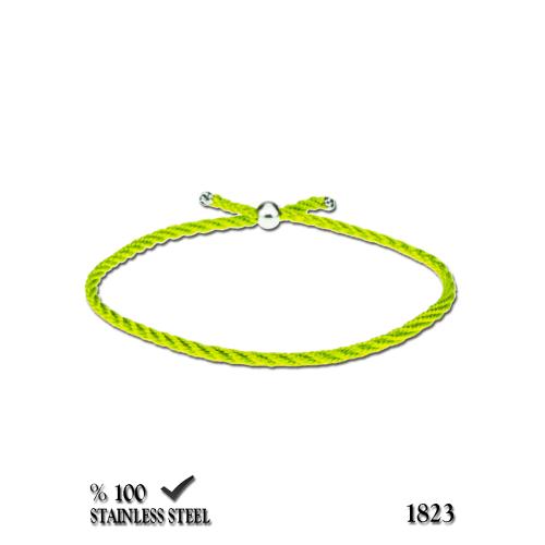 1823 2,5 mm Fıstık yeşil burgulu kordon bileklik