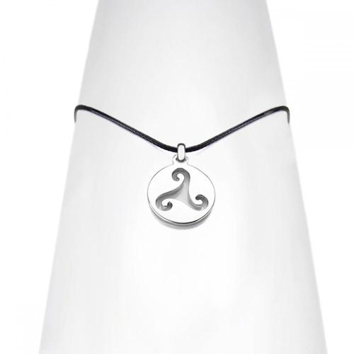 1931K minik triskele (triskelion) çelik kolye