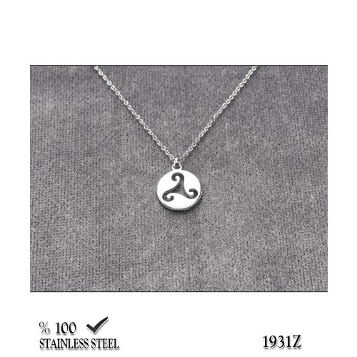 1931Z Minik triskelion-triskele çelik kolye