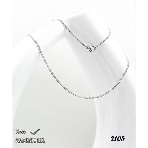 2105 Bayan çelik  ince kolye zinciri  2 mm (Uzunluk seçiniz)
