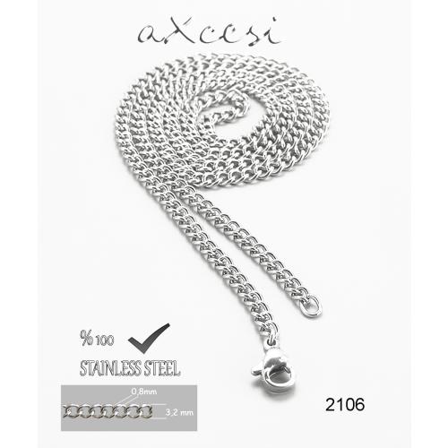 2106 Unisex çelik zincir 3,2mm (Uzunluk seçiniz)