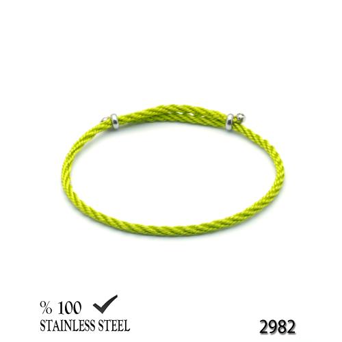 2982 2,5 mm Açık yeşil burgulu kordon bileklik