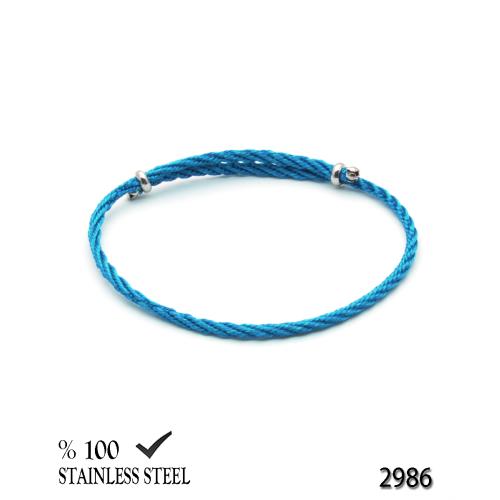 2986 2,5 mm Mavi burgulu kordon bileklik