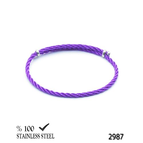 2987  2,5 mm Mor burgulu kordon bileklik