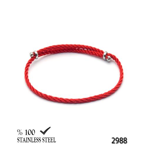 2988 2,5 mm Kırmızı burgulu kordon bileklik