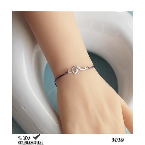 3054BK sol anahtarı ince kordon bileklik