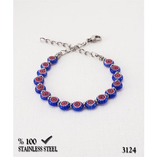 3124 Murano cam çelik bileklik