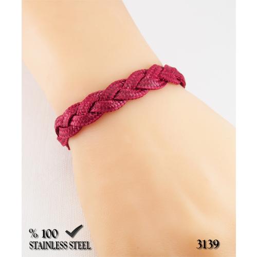 3139 Bordo kordon bileklik