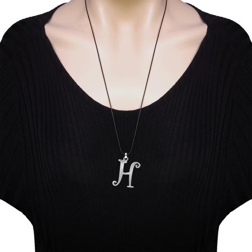 3207k H harfi (Yükseklik 3.5cm) çelik harf kolye