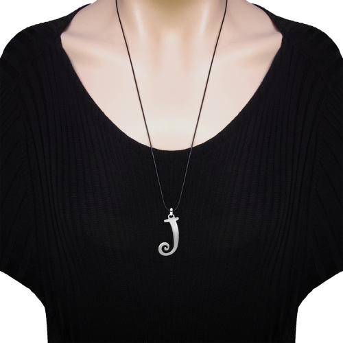 3210k J harfi (Yükseklik 3.5cm) çelik harf kolye