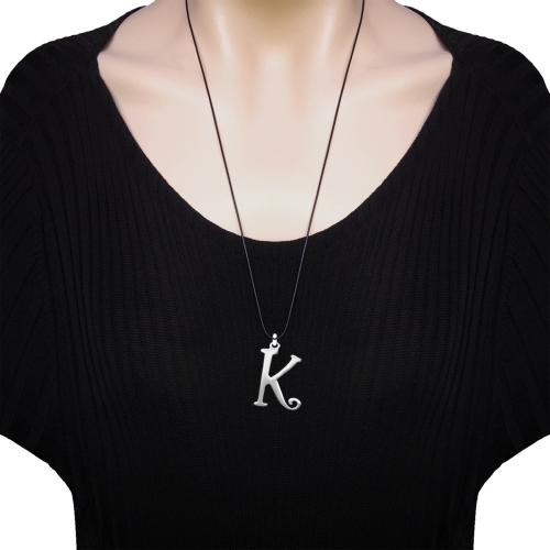 3211k K harfi (Yükseklik 3.5cm) çelik harf kolye
